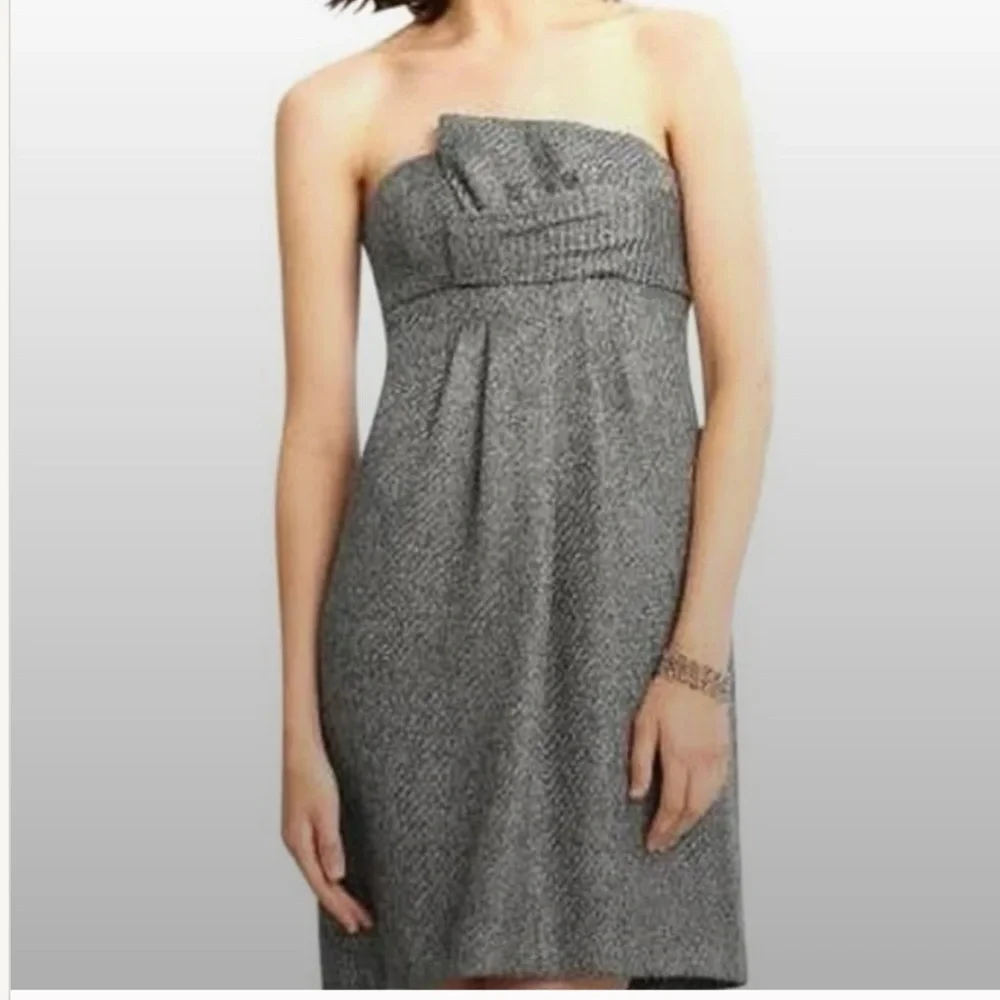 Monogram Banana Republic Metallic Tweed Strapless Cocktail Dress - Size: 8 - NWT